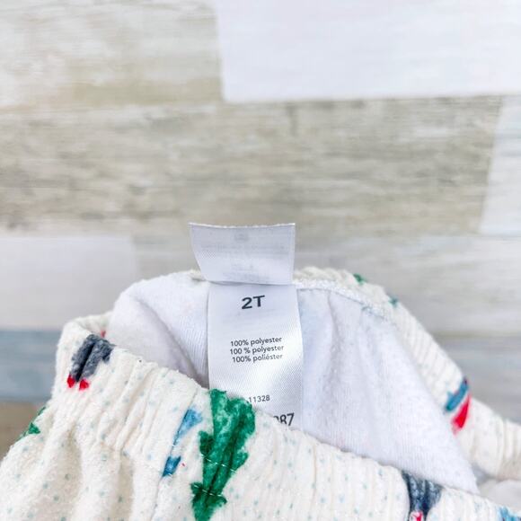 Carters Christmas Tree Penguin Fleece Pajama Set Cream 2 Pc Toddler Girl 2T - Picture 8 of 8